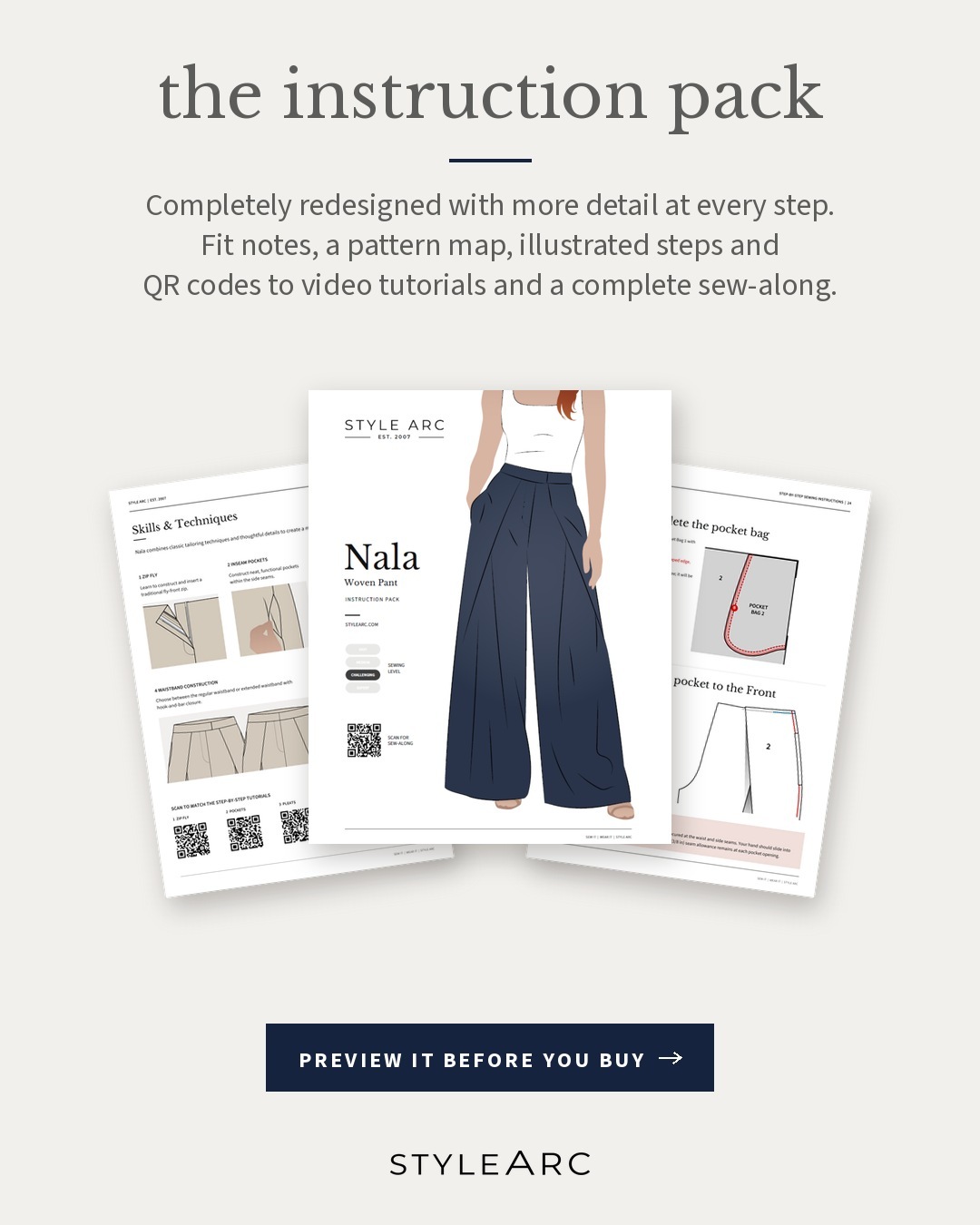 Nala Instruction Pack cover with illustrated instruction pages. Select to preview the complete pack.