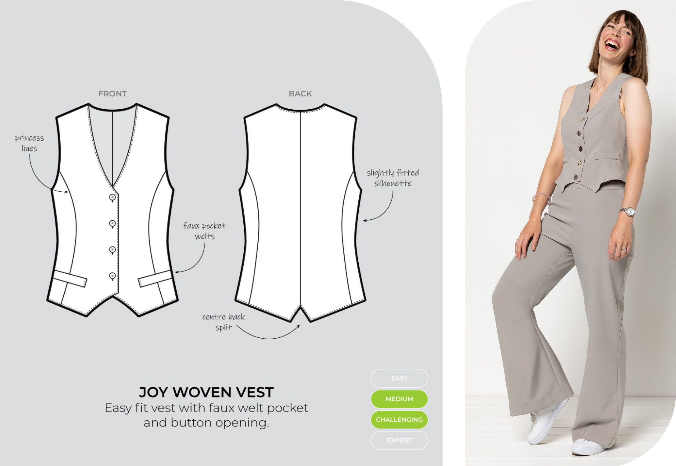 Style Arc New Bundle - Joy Woven Vest & McKenzie Woven Pant