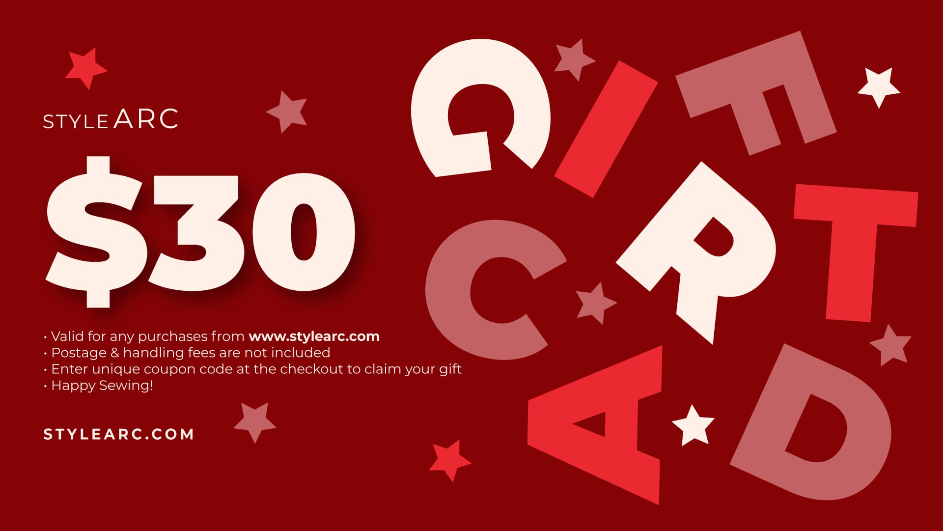 30 AUD Gift Card By Style Arc 30 AUD Gift Card By Style Arc