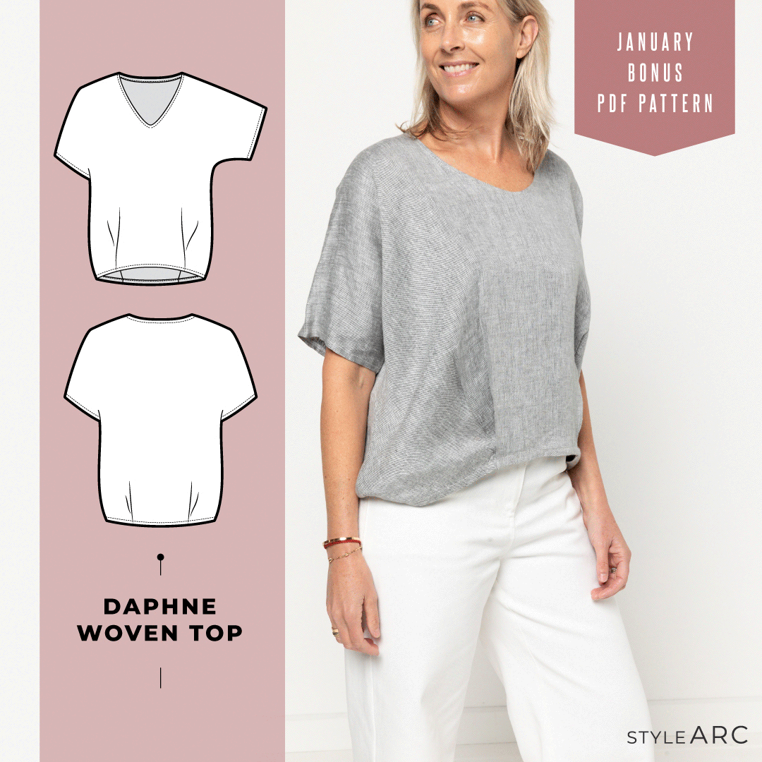 January Freebie PDF Patterns are here! Meet our Toni Designer Dress & Daphne Woven Top