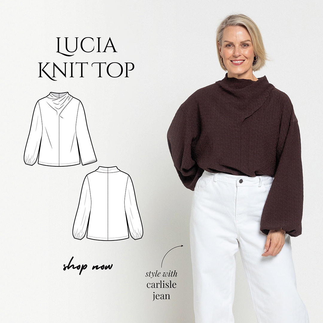 Lucia Knit Top - Free PDF pattern with any purchase on stylearc.live during July 2026