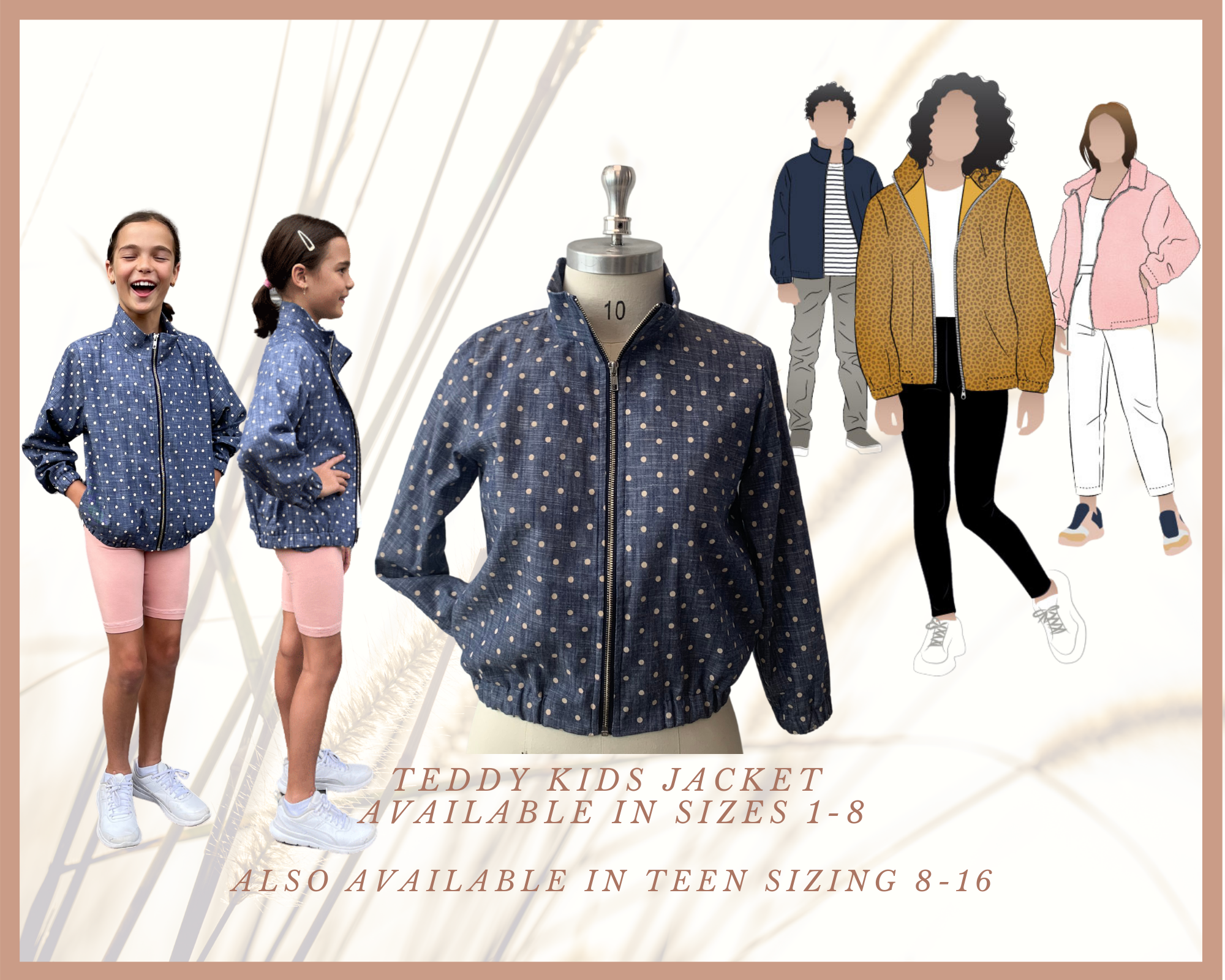 Style Arc's Teddy Jacket available in Kids and Teens sizing