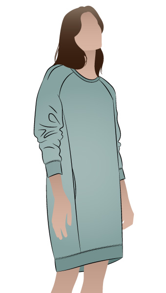 Anderson Knit Dress By Style Arc - Raglan sleeve windcheater style dress with rib trim