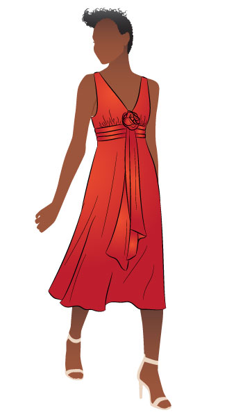 Angie Dress By Style Arc - Bias cut pretty dress with handmade flower