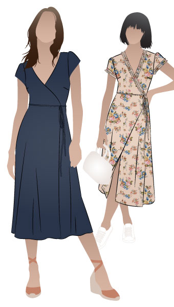 Annabelle Woven Dress By Style Arc - Woven wrap dress sewing pattern.