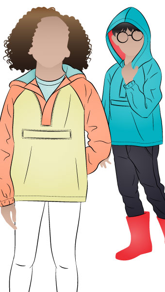 Ash Kids Anorak By Style Arc - Anorak with hood and zip pocket