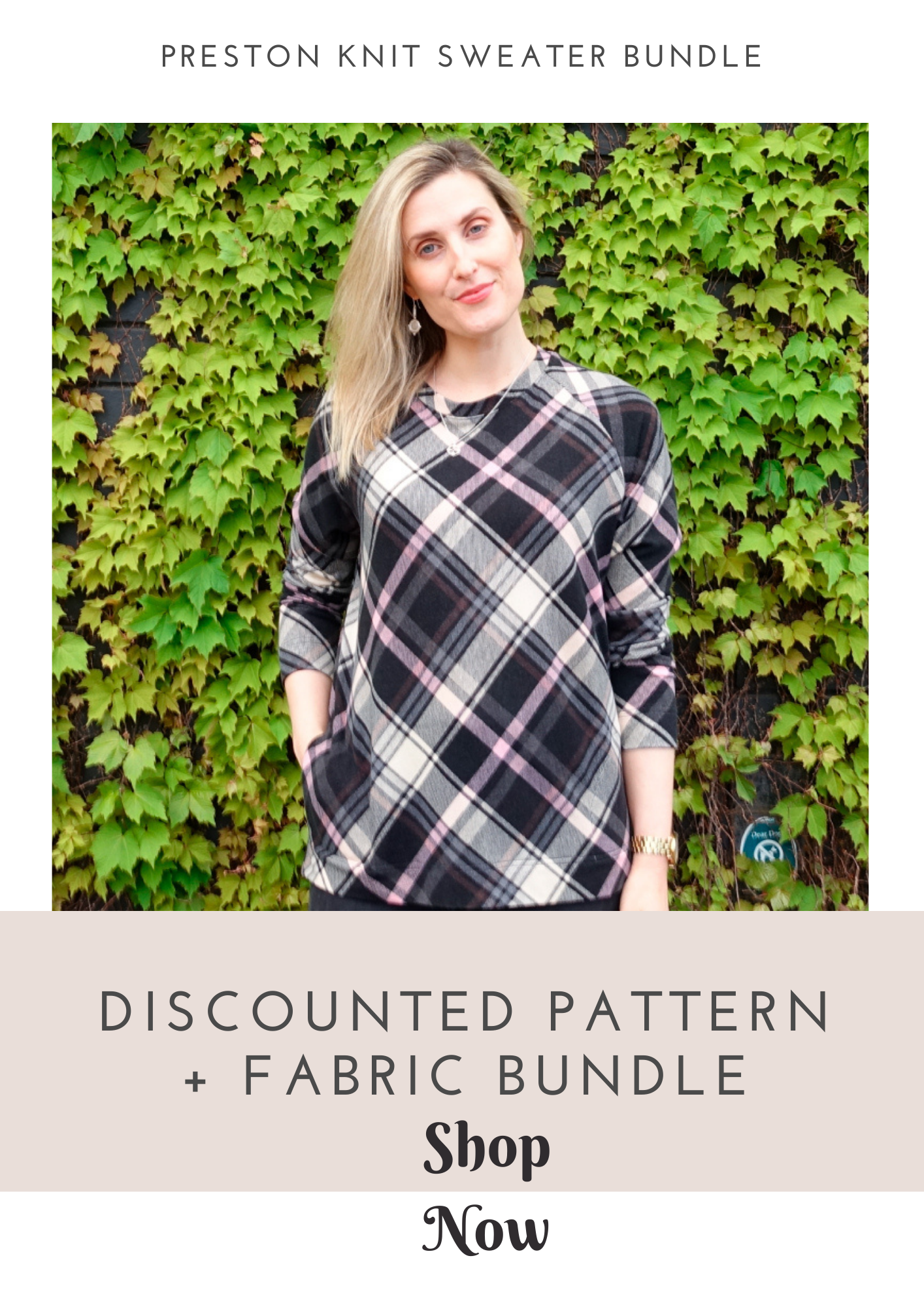 PRESTON KNIT SWEATER + BURB CHECK FABRIC DISCOUNTED BUNDLE