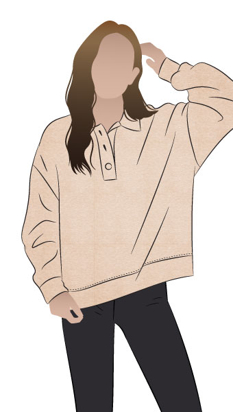 Bert Knit Top By Style Arc - Boost your weekend dressing with this new style windcheater. Stylish button front polo collar elevates this comfy easy fit style featuring drop shoulder line, deep armhole and slight balloon sleeve.