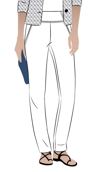 Beth Stretch Woven Pant By Style Arc - Pull on woven stretch pant with wide waistband and the perfect leg shape.