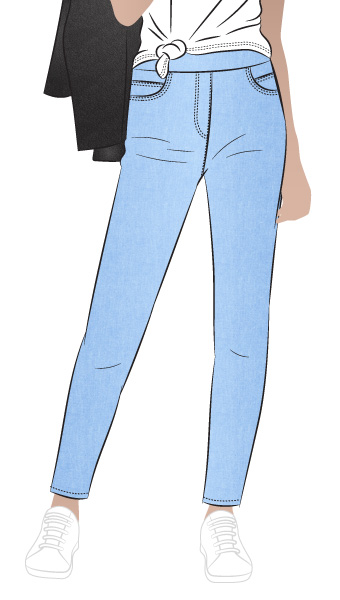 Blakley Stretch Jeans By Style Arc - Pull-on stretch jean with all the regular jean features.