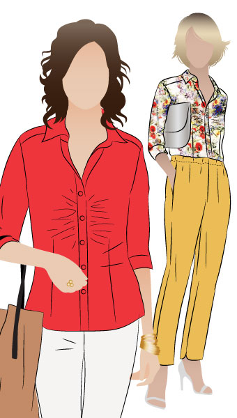 Brenda Blouse By Style Arc - Versatile blouse with gathering at the front
