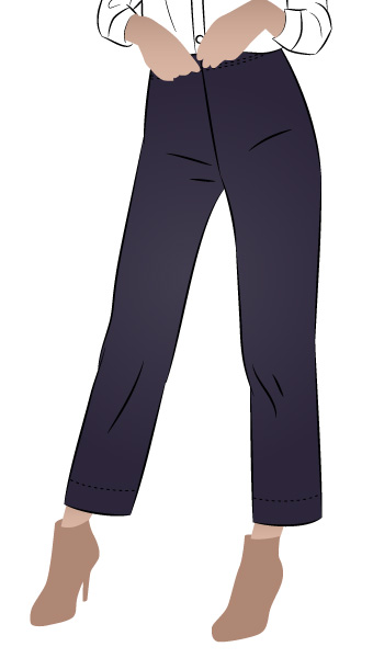 Cheryl Stretch Woven Pant By Style Arc - Pull on stretch woven pant featuring a straight 7/8th length leg