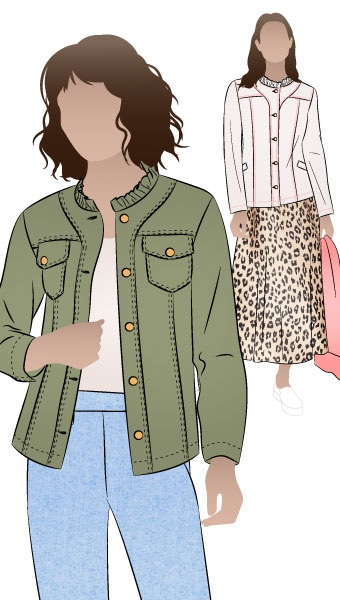 Cindy Jeans Jacket By Style Arc - Fabulous slightly fitted stretch jeans jacket