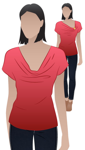 Creative Cate Top by Style Arc - Great versitile top that can be worn in different ways