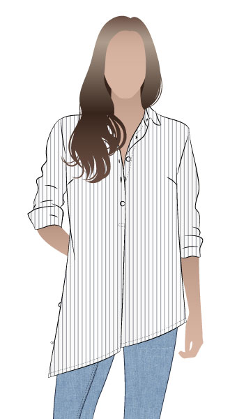 Crystal Over-Shirt By Style Arc - Asymmetrical hem over shirt with an on-trend back treatment