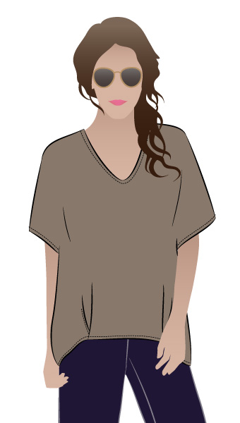 Daphne Woven Top By Style Arc - Cocoon shape tunic top with hem tucks