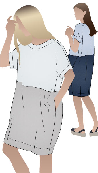 Eme Woven Dress By Style Arc - Loose fitting cocoon shaped summer dress sewing pattern
