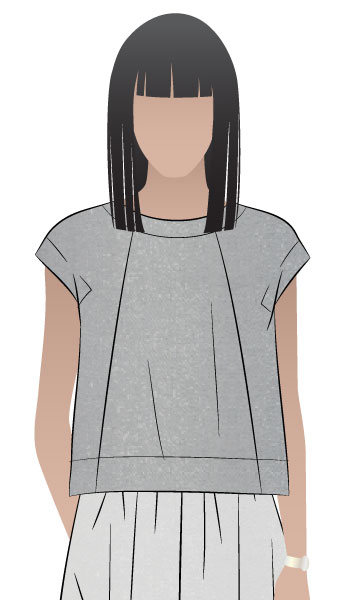 Ethel Designer Top By Style Arc - Square shaped top with angled design lines and extended shoulder line
