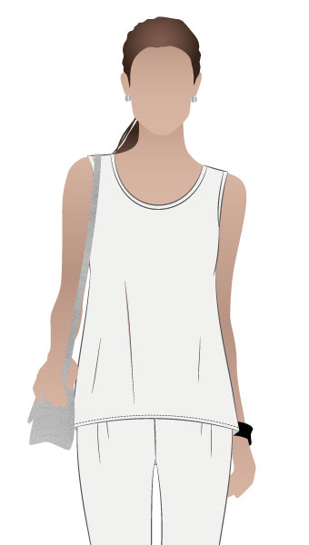 Evie Knit Top By Style Arc - Knit tank top with a shaped hemline