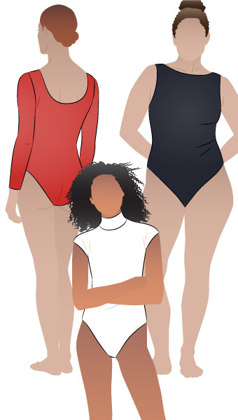 Farrah Knit Bodysuit by Style Arc - Stretch knit basic bodysuit with neck and sleeve options