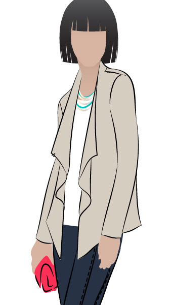 Harper Jacket By Style Arc - Easy throw on waterfall jacket pattern