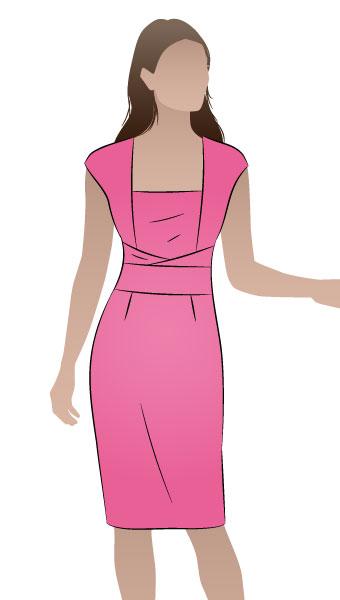 Heather Dress by Style Arc - Great day dress with flattering extended shoulder
