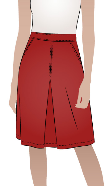 Hepburn Riding Skirt By Style Arc - Basic 'A' line skirt with pleat