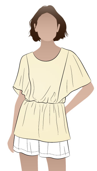 Island Ali Top By Style Arc - Flattering top with elastic waist and a flounce.