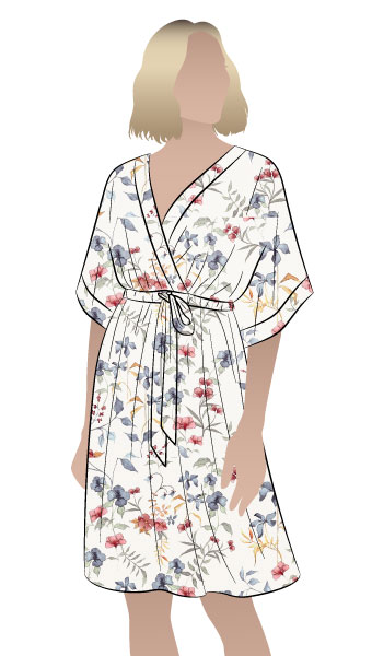 Jade Dress By Style Arc - Kaftan dress with Robe style sleeve