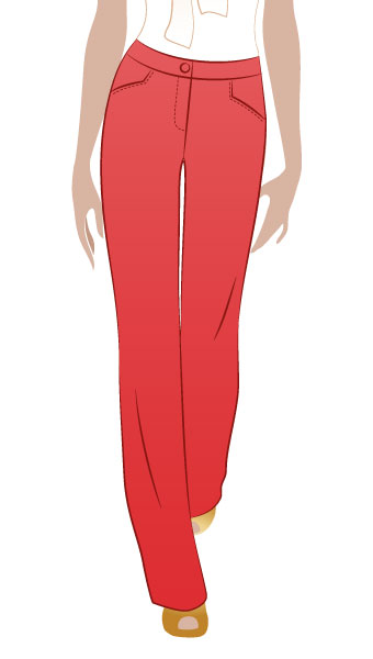 Jasmine Pant by Style Arc - Straight leg pant with fly front & angled pockets