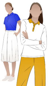Jess Knit Polo by Style Arc - Classic polo top with optional sleeve lengths