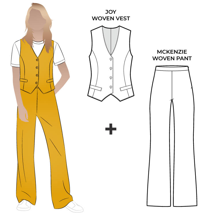 Joy Woven Vest and McKenzie Pant Sewing Pattern Bundle By Style Arc Joy Woven Vest and McKenzie Pant Sewing Pattern Bundle By Style Arc - Stylish woven vest and pant bundle.