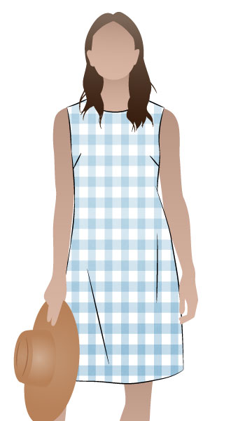 June Sheath Dress By Style Arc - Sleeveless slip on dress with inseam pockets. Sewing Tutorial Click here for a step by step tutorial for the June Sheath Dress