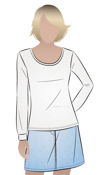 Kate Top by Style Arc - Long sleeve top with rib cuff