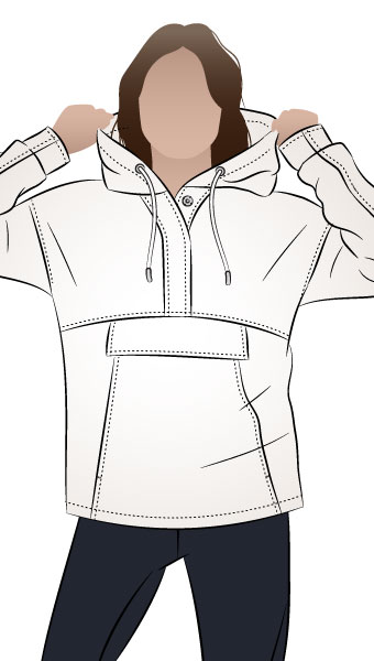 Kennedy Hooded Top By Style Arc - Square shaped hooded pull over top.