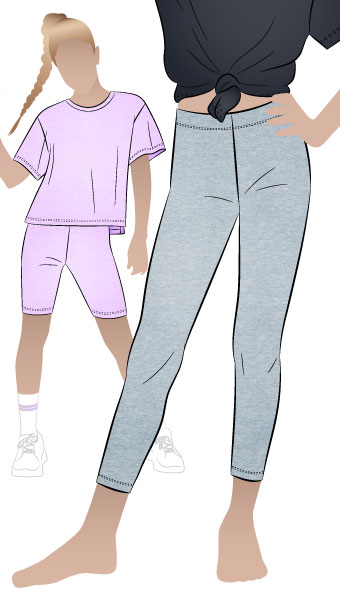 Lily Teens Knit Legging By Style Arc - A legging is a teens wardrobe staple, with no side seams and elastic waist this makes it an easy make, for teens 8-16.