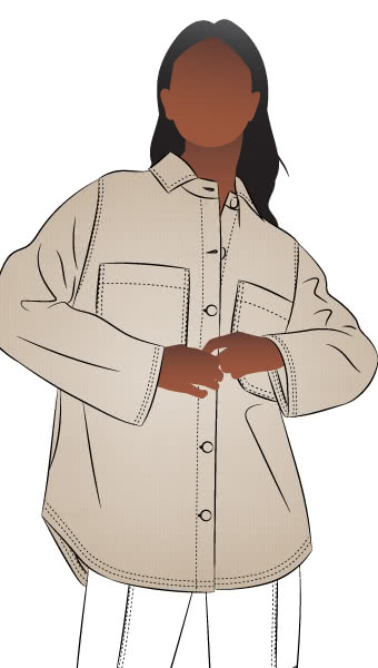 Logan Shacket by Style Arc - On trend oversized shirt style jacket
