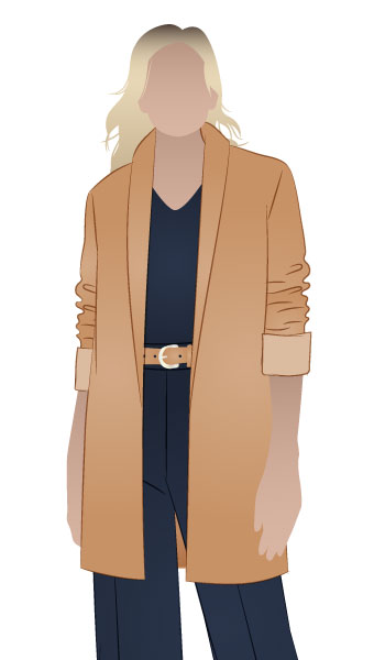 Loren Jacket by Style Arc - Essential three-quarter length jacket with a shawl collar and pockets