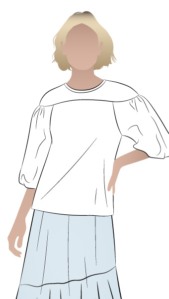 Lorna Knit Top by Style Arc - Hip length dropped shoulder top with a 3/4 length raglan sleeve