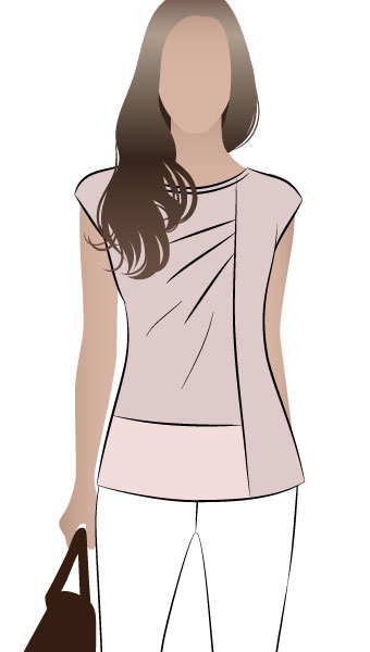 Lotti Knit Top By Style Arc - Fashionable panelled knit top with extended shoulder and front tucks