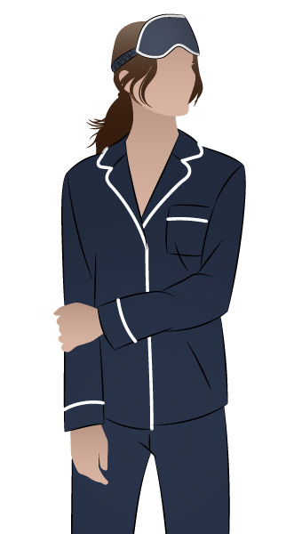Loungewear PJ Shirt By Style Arc - Traditional pajama shirt sewing pattern featuring a patch pocket and optional piping