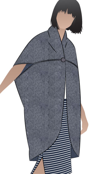 Lux Coat By Style Arc - Slightly over sized sleeveless coat with a shawl collar