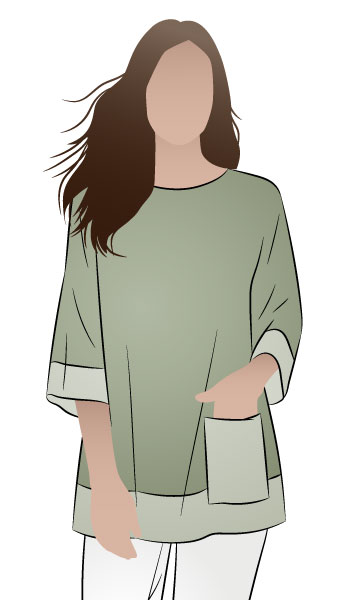 Maddie Top By Style Arc - Colour-blocked tunic with trendy all in one body & sleeve