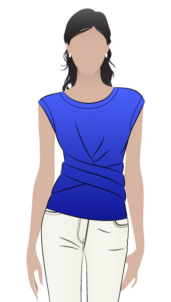 Madeleine Ponte Top By Style Arc - Asymmetrical pleat front peplum top