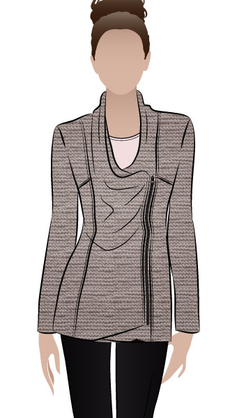 Marie Jacket By Style Arc - Fashionable knit jacket with zip closure