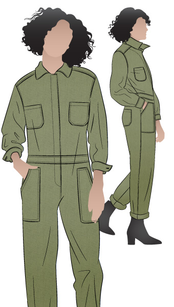 Melrose Boiler Suit By Style Arc - Traditional button front boiler suit