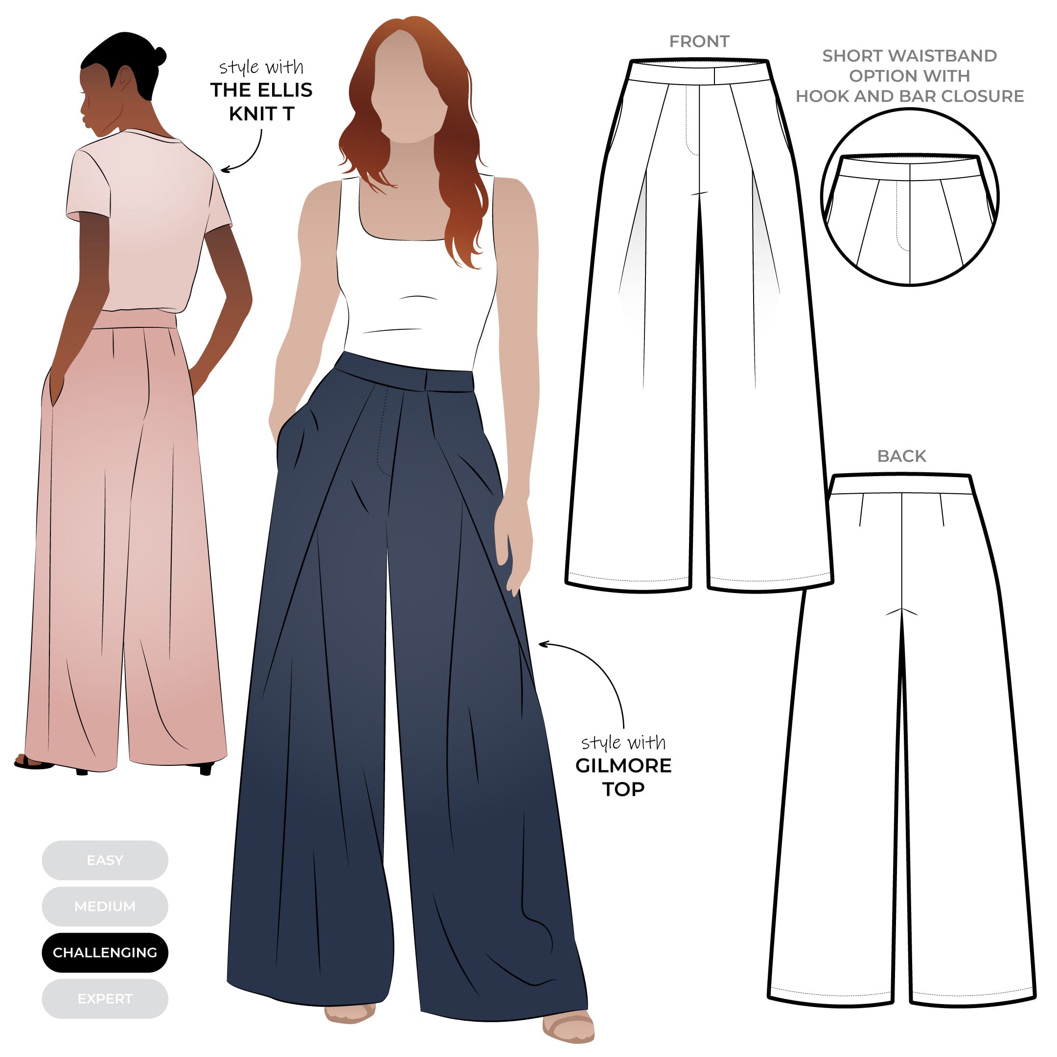 Nala Woven Pant Nala Woven Pant by Style Arc - Wide leg, full-length pleated pants with zip fly and shaped waistband