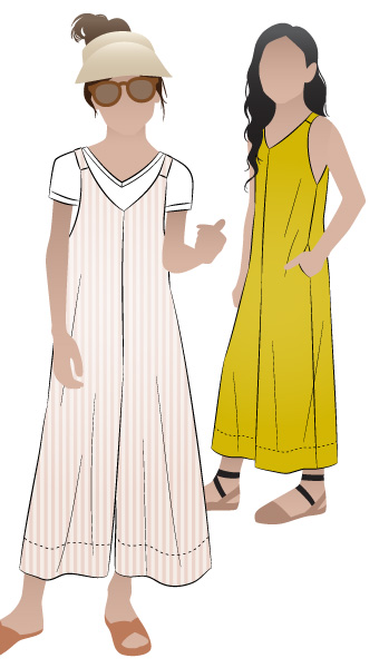 Norman Kids Jumpsuit By Style Arc - "V" neck pull-on jumpsuit with wide 7/8th leg length, for kids 2 - 8