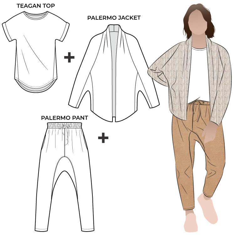 Palermo Sewing Pattern Bundle By Style Arc Palermo Sewing Pattern Bundle By Style Arc - Get this discounted Palermo Bundle, which includes the Palermo Knit Jacket, Palermo Knit pant and our Teagan Knit Top