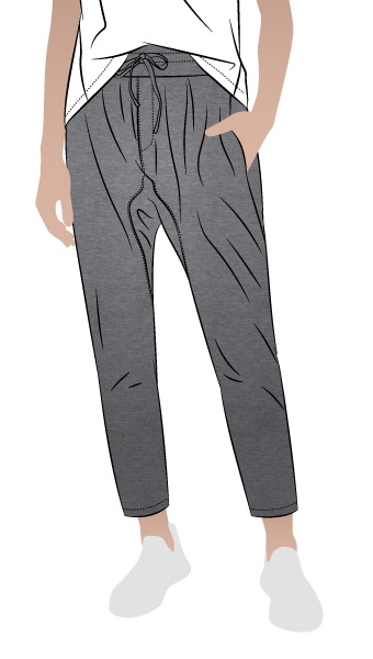 Palermo Knit Pant By Style Arc - Drop crotch pant with inseam pockets and elastic waist
